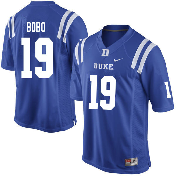 Men #19 Jake Bobo Duke Blue Devils College Football Jerseys Sale-Blue
